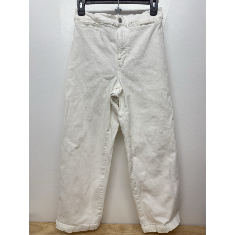 Madewell Emmett Wide Leg Pants‎ Women's 26 White Stretch High Rise Cropped #41